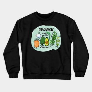 How to make guacamole illustrated recipe ingredients authentic mexican food guac Crewneck Sweatshirt